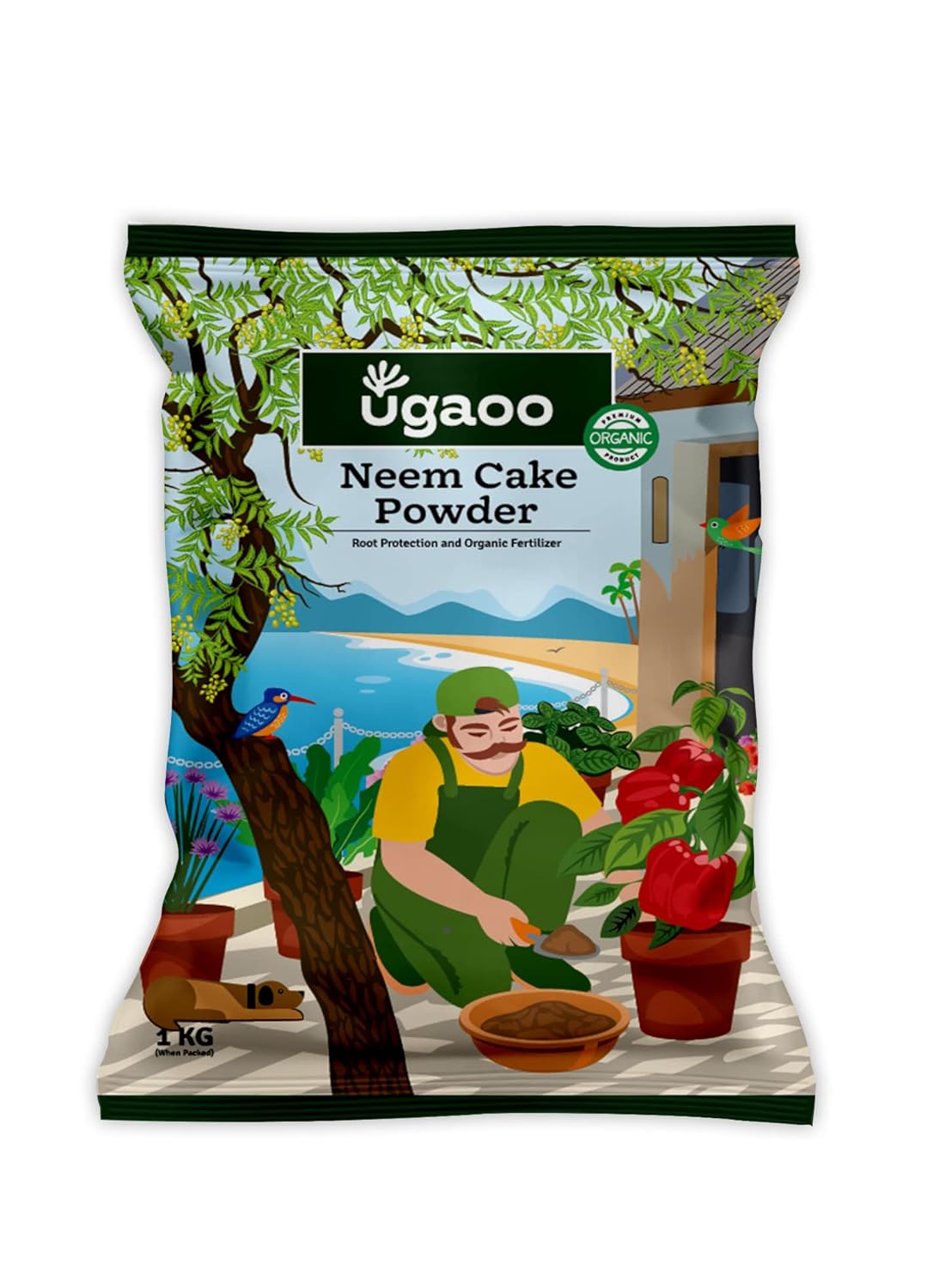 Neem cake powder organic fertilizer for soil enrichment and pest control