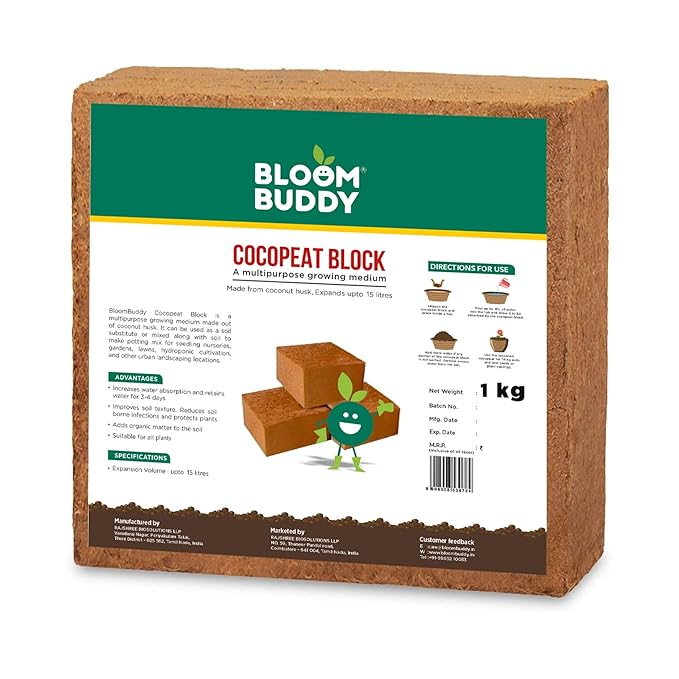 Coco peat soil mix for plants to retain water and reduce heat stress