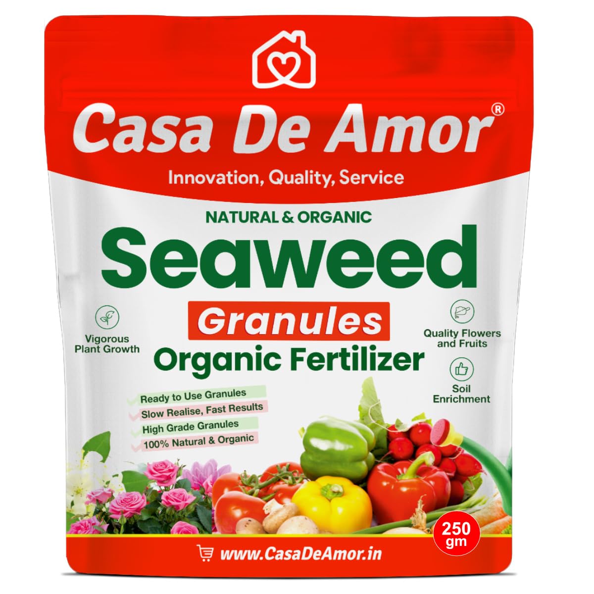 Seaweed fertilizer granules for boosting plant growth naturally