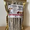 natural white chew sticks for dogs in golden pouch