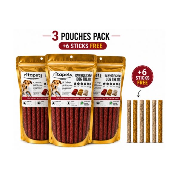 Dog Treat Mutton Flavor Chew Sticks 3 packs 6 sticks free